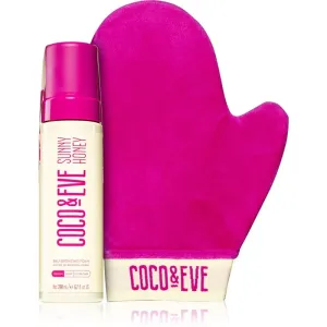 Coco & Eve Sunny Honey Ultimate Glow Kit Selbstbräuner-Schaum mit Handschuh zum Auftragen Medium 200 ml