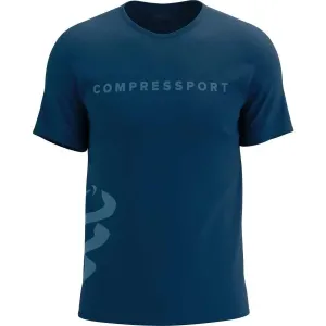 Compressport LOGO SS TSHIRT Herren Trainingsshirt, blau, größe L