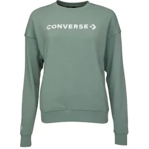 Converse WORDMARK FLEECE HOODIE EMB Damen Sweatshirt, grün, größe XS