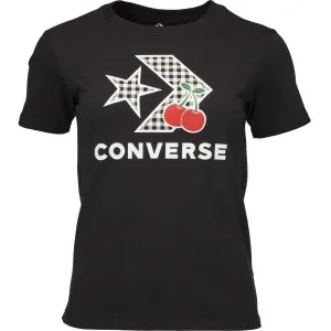 Converse CHERRY STAR CHEVRON INFILL Damen T-Shirt, schwarz, größe S