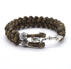 Cordell Luxuriöses Paracord Armband French Camo Wolf Crosses Silver