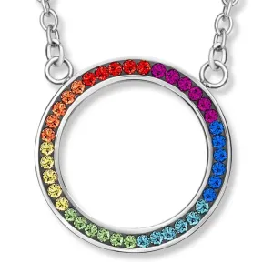 CRYSTalp Halskette aus farbigem Stahl mit Kristallen Rainbow Chakra 30394.MLT.E