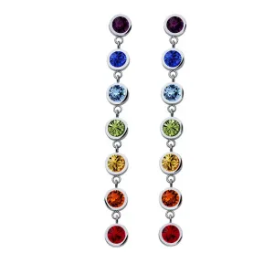 CRYSTalp Lange Ohrringe mit farbigen Kristallen Balance Post Chakra 42162.MUL.E