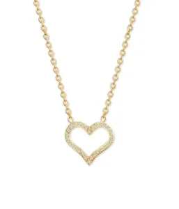 CRYSTalp Romantische vergoldete Halskette mit Kristallen Sparkling Heart 30449.EG
