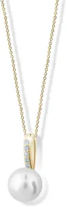 Cutie Jewellery Exklusiver Anhänger aus Weißgold mit echter Perle und Zirkonen Z6309-3166-40-10-X-1