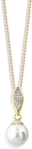 Cutie Jewellery Luxusanhänger aus Gelbgold mit echter Perle und Zirkonen 40-10-X-1