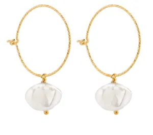 Decadorn Wunderschöne vergoldete Ohrringe mit echten Perlen 2in1 Sea