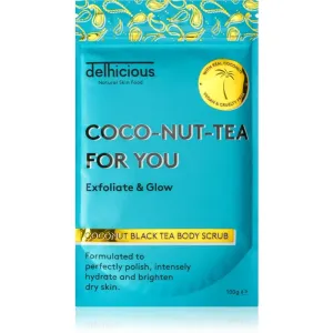 delhicious COCO-NUT-TEA FOR YOU COCONUT BLACK TEA feuchtigkeitsspendendes Körperpeeling für trockene und empfindliche Haut 100 g