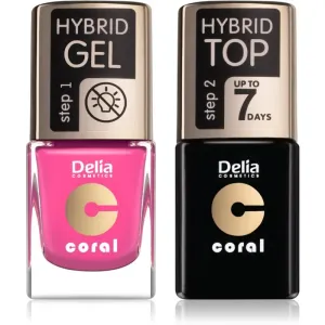 Delia Cosmetics Coral Nail Enamel Hybrid Gel Set odstín 22 für Damen