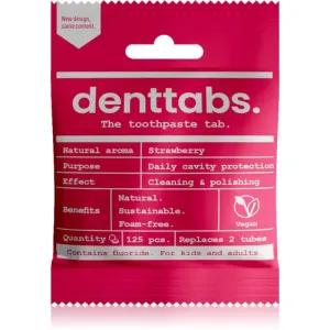 Denttabs Brush Teeth Tablets Kids with Fluoride Zahnpasta mit Fluor in Tabletten für Kinder Strawberry 125 TAB