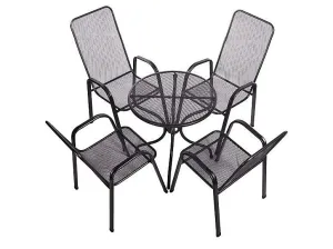 Sitzgruppe aus Metall CAMILLA II. 1+4 Tisch ø 90 cm (CT0313)
