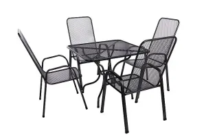 Sitzgruppe aus Metall CASCADA II. 1+4 Tisch 105x105 cm