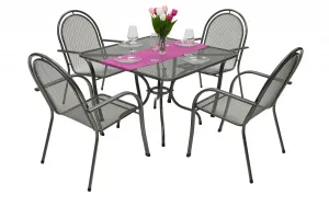 Sitzgruppe aus Metall CORINA II. 1+4 Tisch 105x105 cm