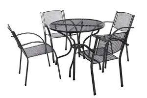 Sitzgruppe aus Metall MILANO I. 1+4 Tisch ø 105 cm