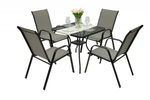 Sitzgruppe aus Metall TORONTO 1+4 (80x80 cm)