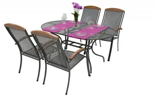 Sitzgruppe aus Metall PROVENCE II. 1+4 Ovaler Tisch 190x105 cm