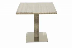 Gartentisch aus Polyrattan GINA 80x80 cm grau-beige #1293876