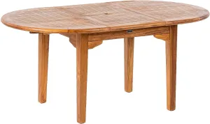 Gartentisch aus Teak oval ELEGANTE (verschiedene Längen) 130/180x120 cm