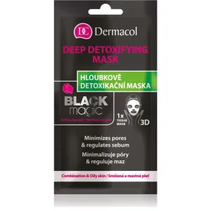 Dermacol Black Magic Deep Detoxifying Mask Feuchtigkeitsspendende Tuchmaske für fettige Haut 15 ml
