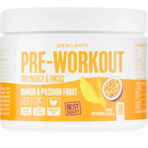 Descanti Pre Workout Präparat zur Förderung von Sportleistungen Geschmack Mango Passion Fruit 222 g