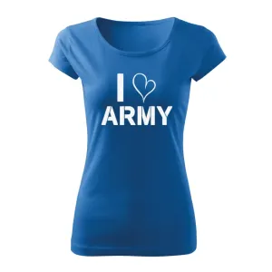 DRAGOWA Damen Kurzshirt i love army, blau 150g/m2 #1225052