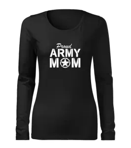 DRAGOWA Slim Damen-Langarmshirt army mom, schwarz 160g/m2
