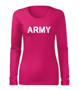 DRAGOWA Slim Damen-Langarmshirt army, rosa 160g/m2 #1225724