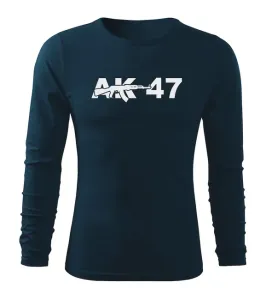 DRAGOWA Fit-T langärmliges T-Shirt ak47, dunkelblau 160g/m2