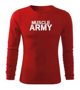 DRAGOWA Fit-T langärmliges T-Shirt muscle army, rot 160g/m2