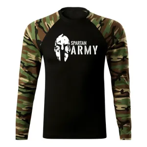 DRAGOWA Fit-T langärmliges T-Shirt spartan army, woodland 160g/m2
