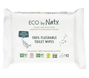 Eco by Naty ECO Feuchttücher mit Naty geruchloser Toilettenpapierfunktion (42 Stück)