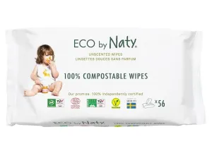 Eco by Naty Nata geruchlose Feuchttücher - für empfindliche Haut (56 Stück)