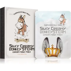Elizavecca Milky Piggy Silky Creamy Donkey Steam Mask Tuchmasken-Set zum nähren und Feuchtigkeit spenden 10x25 ml