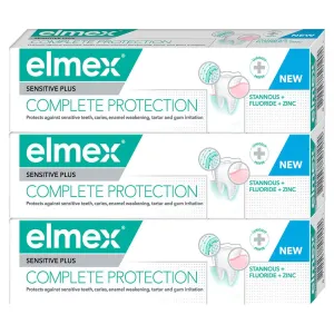 Elmex Sensitive Plus Complete Protection stärkende Zahnpasta 3x75 ml