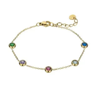 Emily Westwood Schickes vergoldetes Armband mit farbigen Zirkonen Angelina EWB23070G