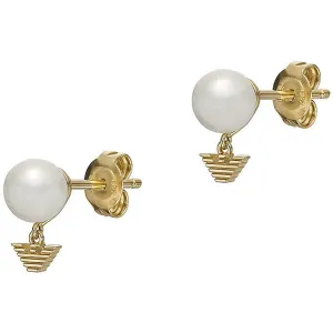 Emporio Armani Elegante vergoldete Ohrringe mit Perlen EG3583710