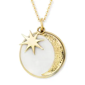Engelsrufer Vergoldete Halskette mit Mond und Stern ERN-MOON-PE-G
