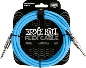 Ernie Ball Flex Instrument Cable Straight/Straight Blau 3 m Gerade Klinke - Gerade Klinke