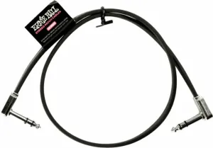 Ernie Ball Flat Ribbon Stereo Patch Cable Schwarz 60 cm Winkelklinke - Winkelklinke