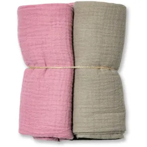 T-TOMI Muslin Diapers Grey + Pink Stoffwindeln 65 x 65 cm 2 St