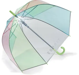 Esprit Regenschirm Transparent Long AC Domeshape Rainbow 53161 green