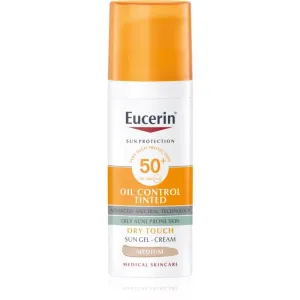 Eucerin Schützende, tonisierende und mattierende Gel-Gesichtscreme SPF 50+ Sun (Oil Control Tinted Sun Gel-Cream) 50 ml Medium