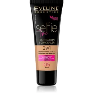 Eveline Selfie Time 2in1 Foundation & Concealer 05 Beige langanhaltendes Make-up 2in1 30 ml