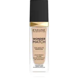 Eveline Cosmetics Wonder Match langlebiges Flüssig Foundation mit Hyaluronsäure Farbton 10 Light Vanilla 30 ml