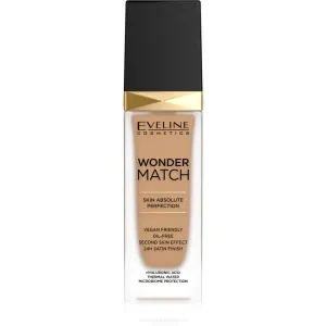 Eveline Cosmetics Wonder Match langlebiges Flüssig Foundation mit Hyaluronsäure Farbton 40 Sand 30 ml