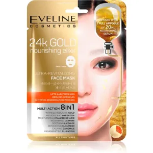 Eveline 24k Gold Nourishing Elixir Feuchtigkeitsspendende Tuchmaske für alle Hauttypen 20 ml