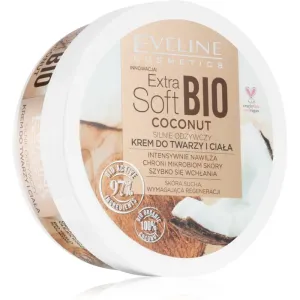 Eveline Cosmetics Extra Soft Bio Coconut nährende Körpercreme für trockene und sehr trockene Haut mit Kokosöl 175 ml