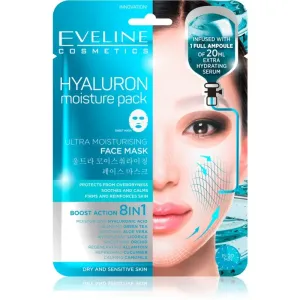 Eveline Hyaluron Moisture Pack Ultra Moisturising Face Mask 1 pcs Feuchtigkeitsspendende Tuchmaske für alle Hauttypen