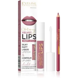 Eveline OH! My Velvet Lips Matt Lip Kit Lippenset für einen matten Effekt 13 Brownie Biscotti 4,5 ml