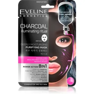 Eveline Cosmetics Charcoal Illuminating Ritual extra feuchtigkeitsspendende reinigende Textil-Maske 1 St
